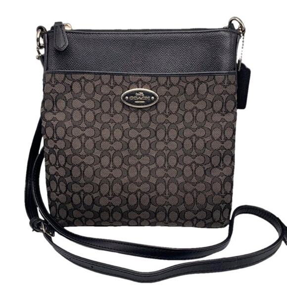 COACH Black Signature Canvas Crossbody - Picture 1 of 8